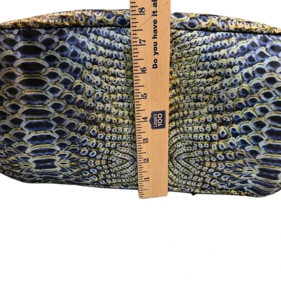 Aimee Kestenberg Snakeskin Print Nylon Tote Shoulder Bag Multipocket Zip Closure - Picture 12 of 13